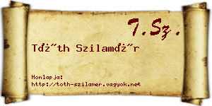 Tóth Szilamér névjegykártya